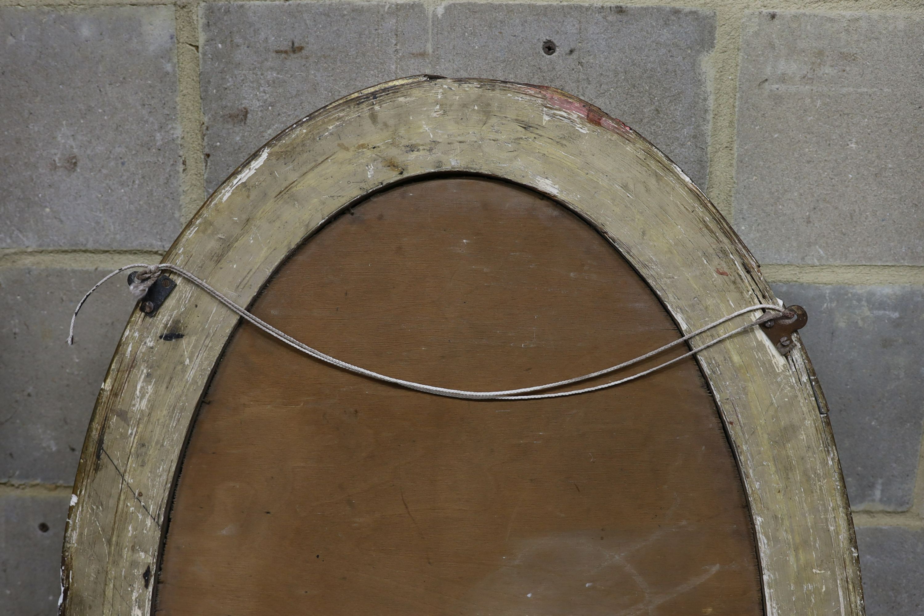 An Irish style oval wall mirror, width 64cm, height 100cm